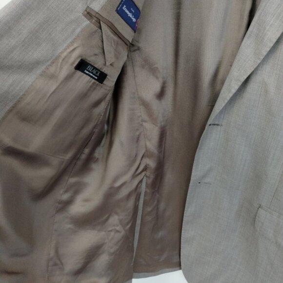 Ermenegildo Zegna Saks Fifth Ave Mens Blazer 42L Beige Wool Silk Blend Office - Picture 5 of 10